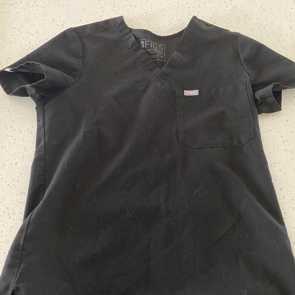 Black FIGS scrub top, size xs